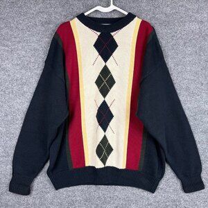 Vintage Woods & Gray Men's‎ Long Sleeve Crewneck Pullover Argyle Sweater SZ L